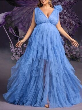 Faeriesty chartreuse green silk midi dress a V-neck and 3/4 puff sleeves. 4xL